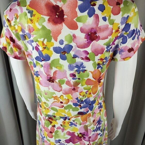 Norm Thompson Short Sleeve Floral Dress Size PS - Picture 4 of 11